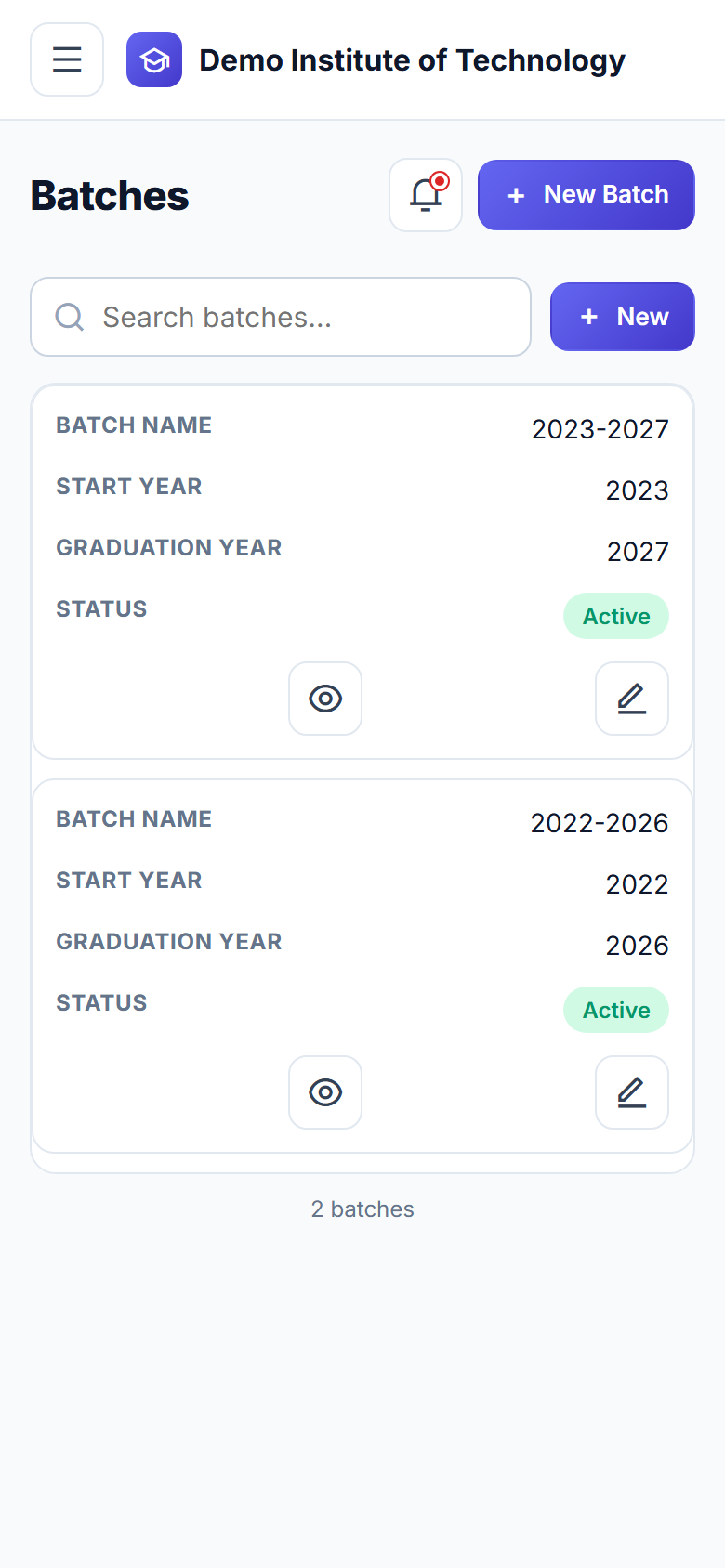 Campus Placement Management Software screenshot