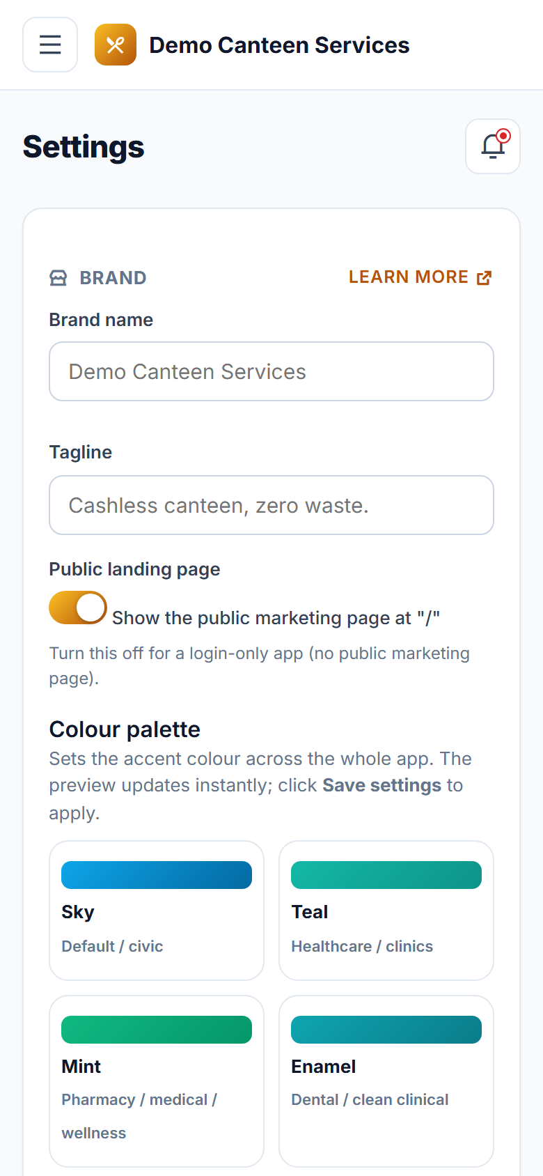 Canteen Management, Cashless Wallet and Pre-Order Software screenshot