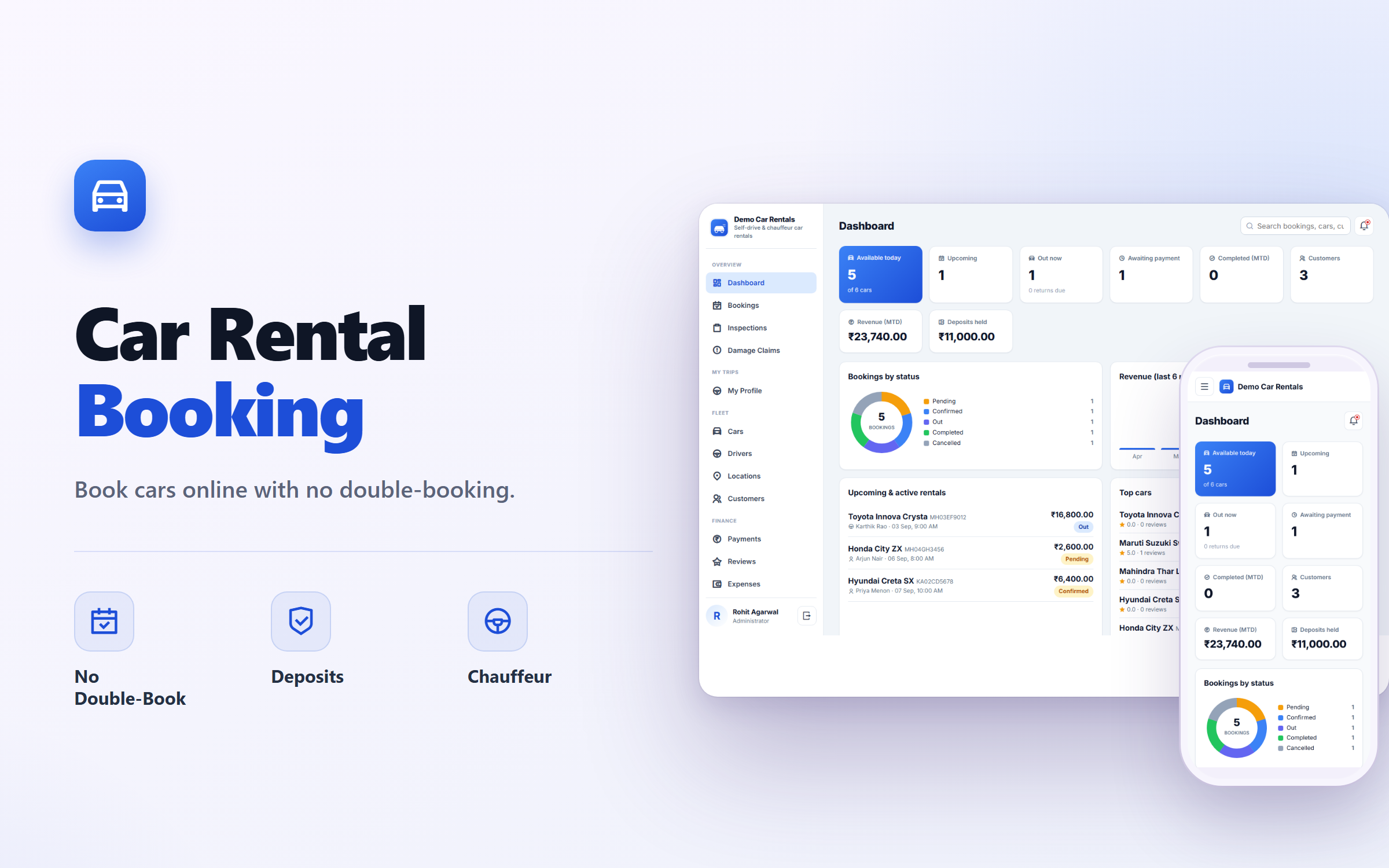Car Rental Booking and Fleet Management Software