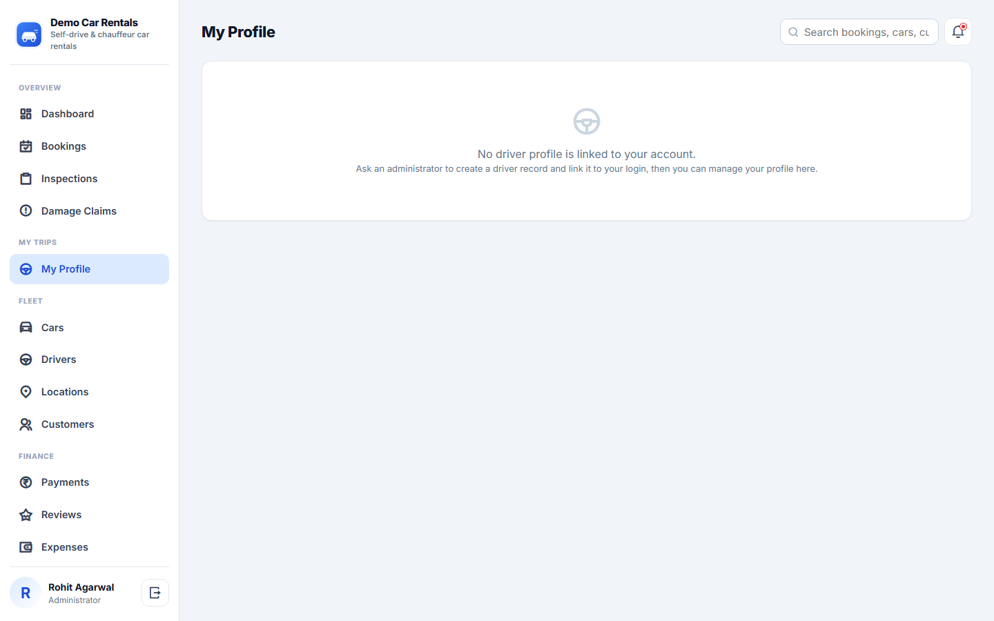 Car Rental Booking and Fleet Management Software screenshot