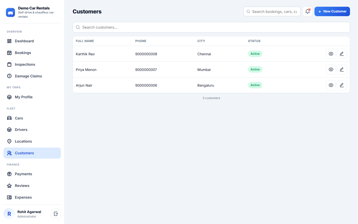 Car Rental Booking and Fleet Management Software screenshot