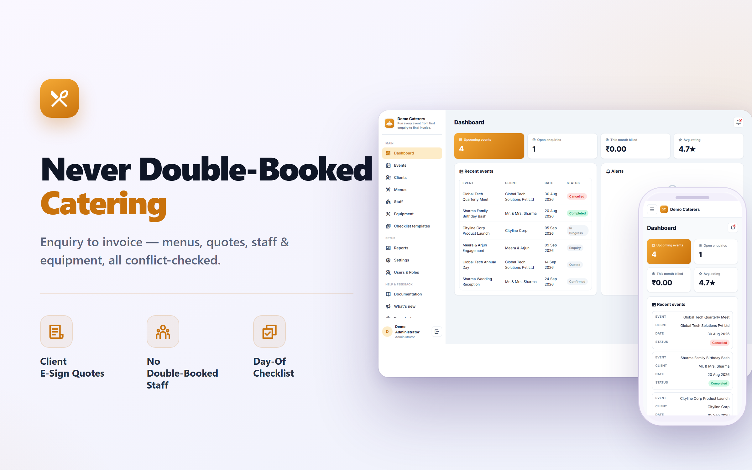 Catering Order & Event Management Software