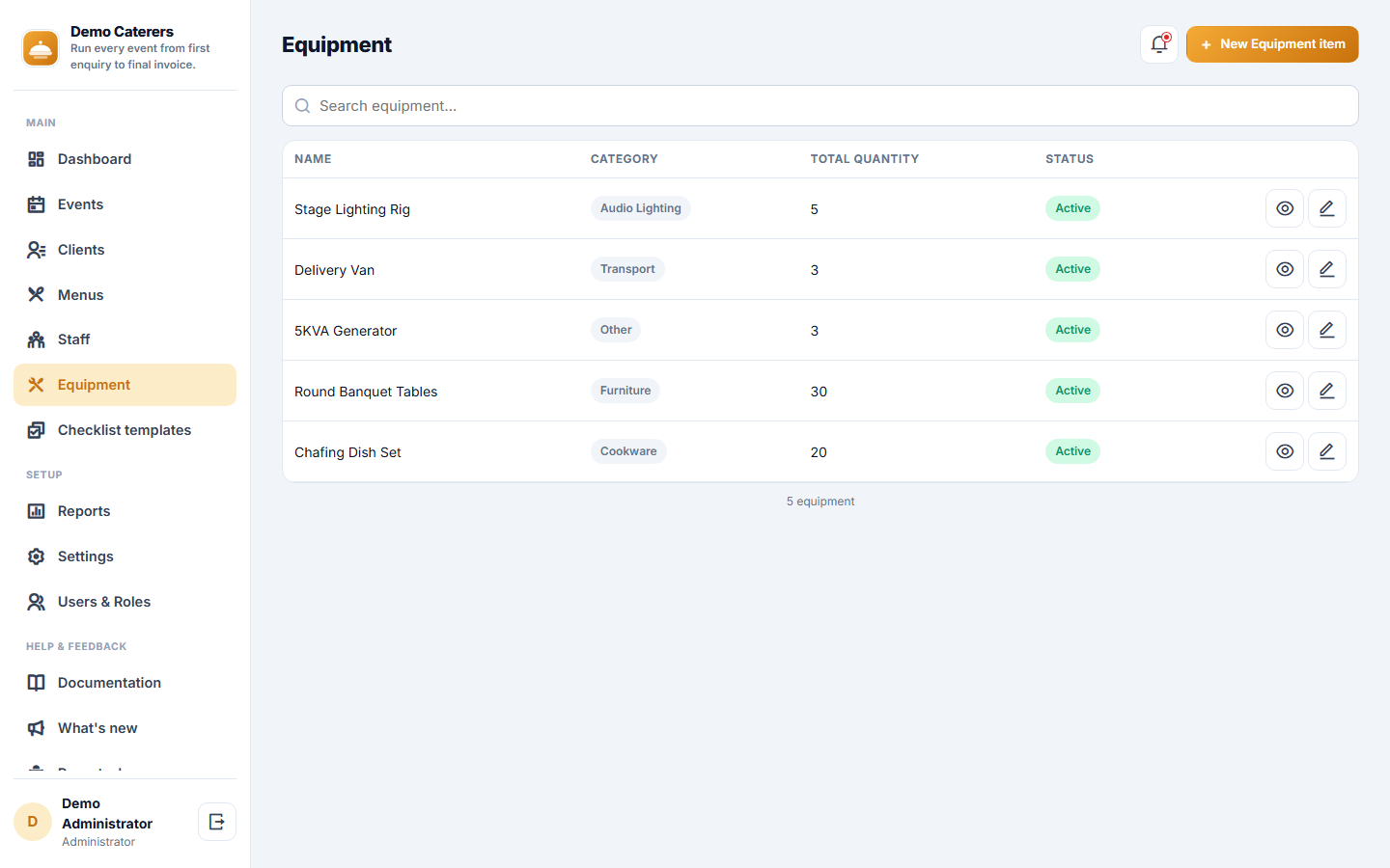 Catering Order & Event Management Software screenshot
