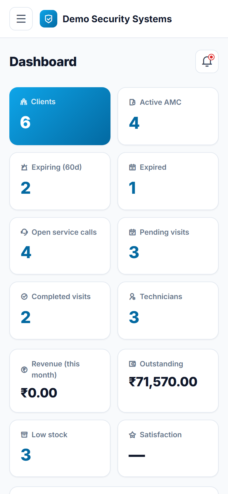 CCTV & Security AMC Management Software screenshot