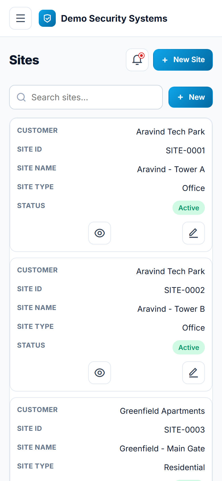 CCTV & Security AMC Management Software screenshot