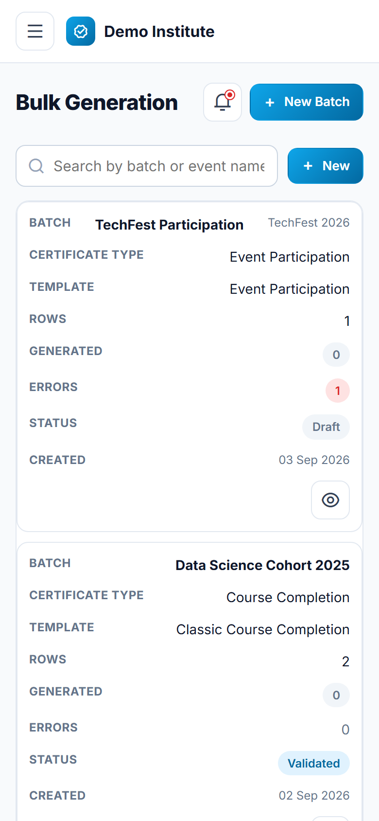 Certificate Generation & Verification Software screenshot