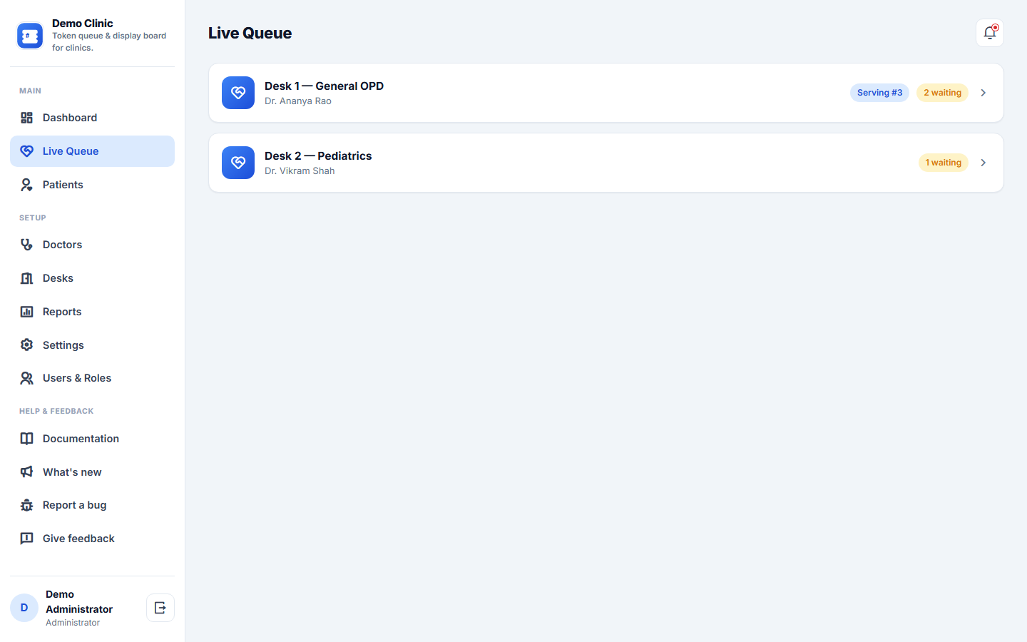 Queue Management System for Clinics screenshot