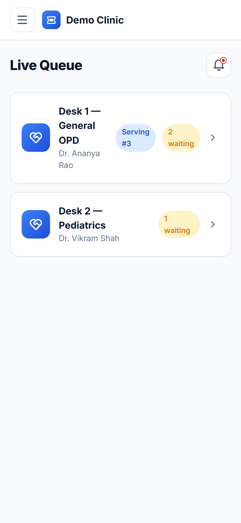 Queue Management System for Clinics screenshot