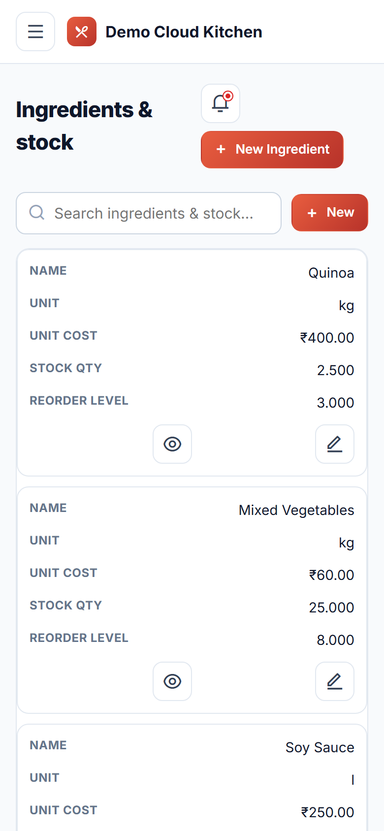 Cloud Kitchen & Multi-Brand Order Management Software screenshot