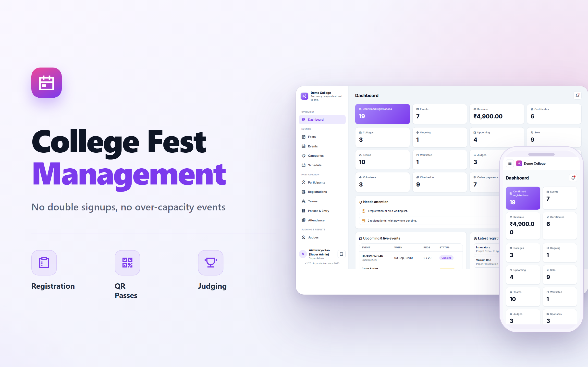 College Event & Fest Management Software