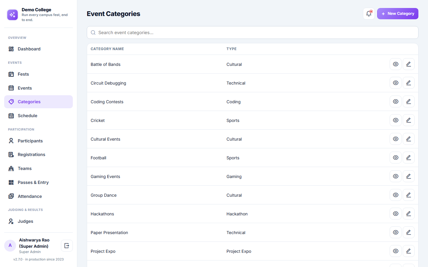 College Event & Fest Management Software screenshot