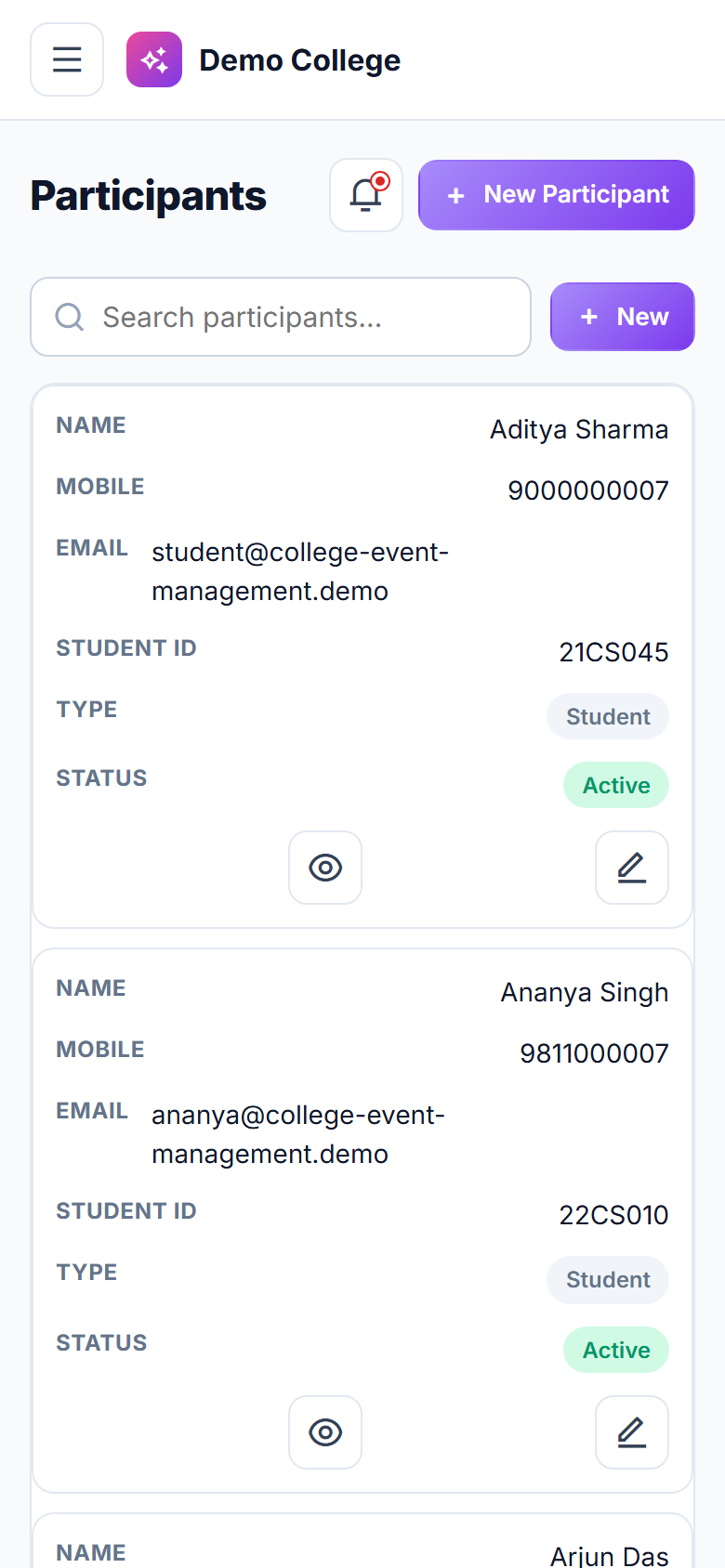 College Event & Fest Management Software screenshot