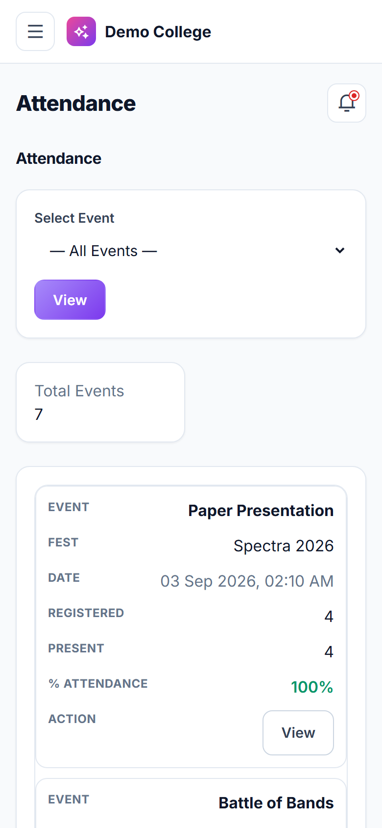 College Event & Fest Management Software screenshot