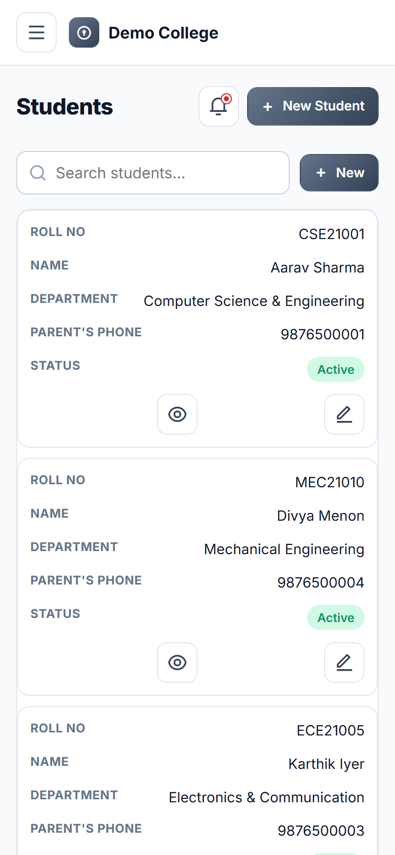 College Outpass & Gate Pass Management Software screenshot
