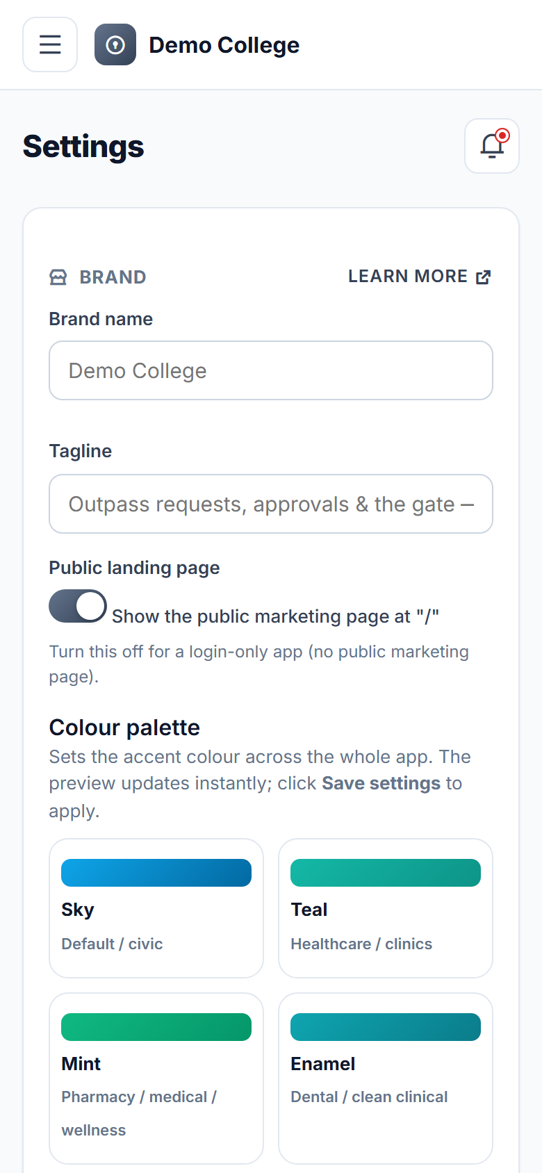 College Outpass & Gate Pass Management Software screenshot