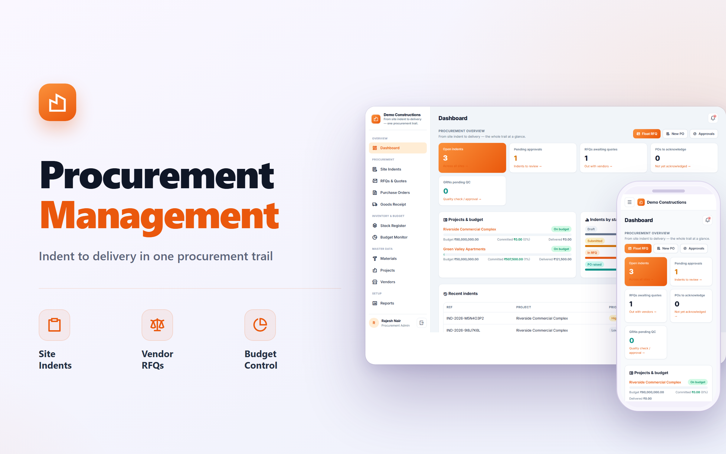 Construction Material Procurement & Vendor Management System