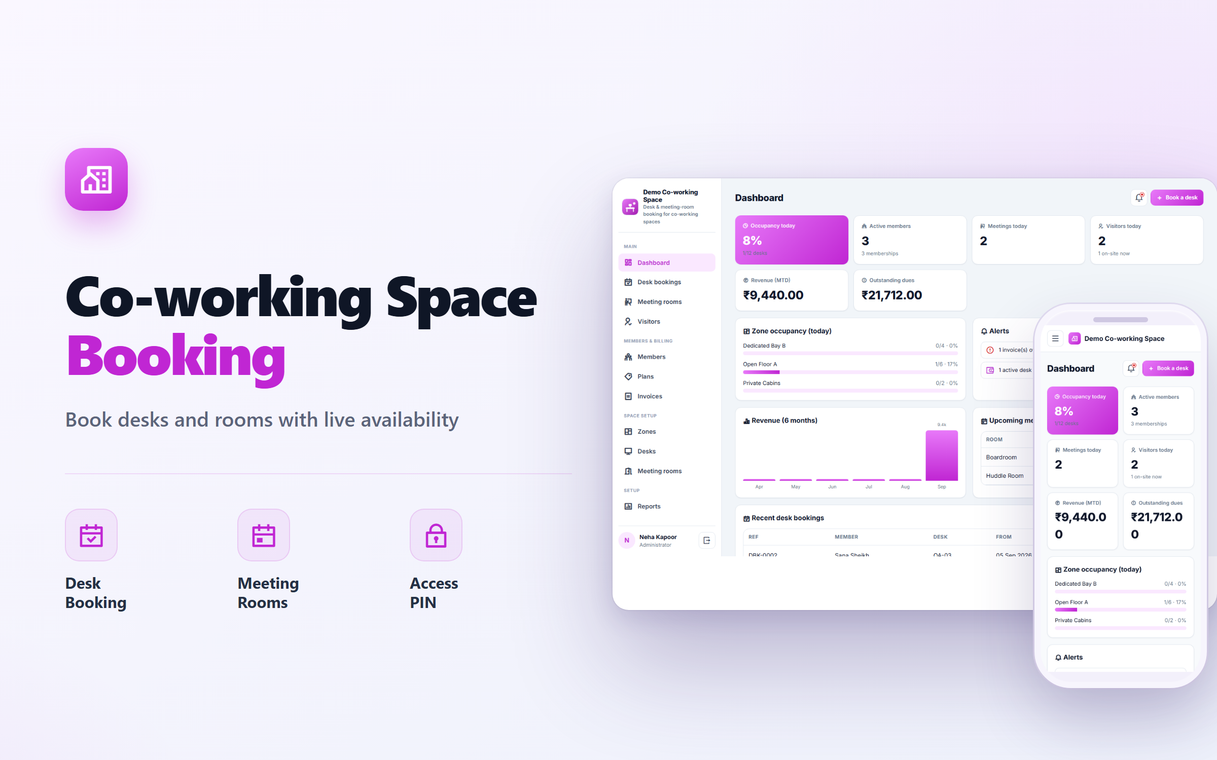 Co-working Space Booking and Management Software