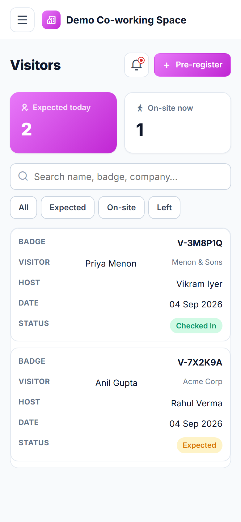 Co-working Space Booking and Management Software screenshot