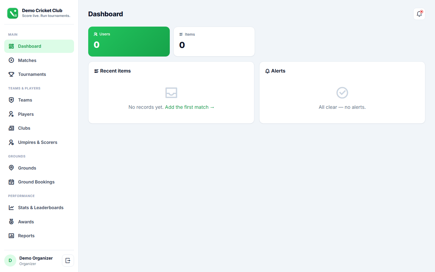Cricket Scoring & Tournament Management Software screenshot