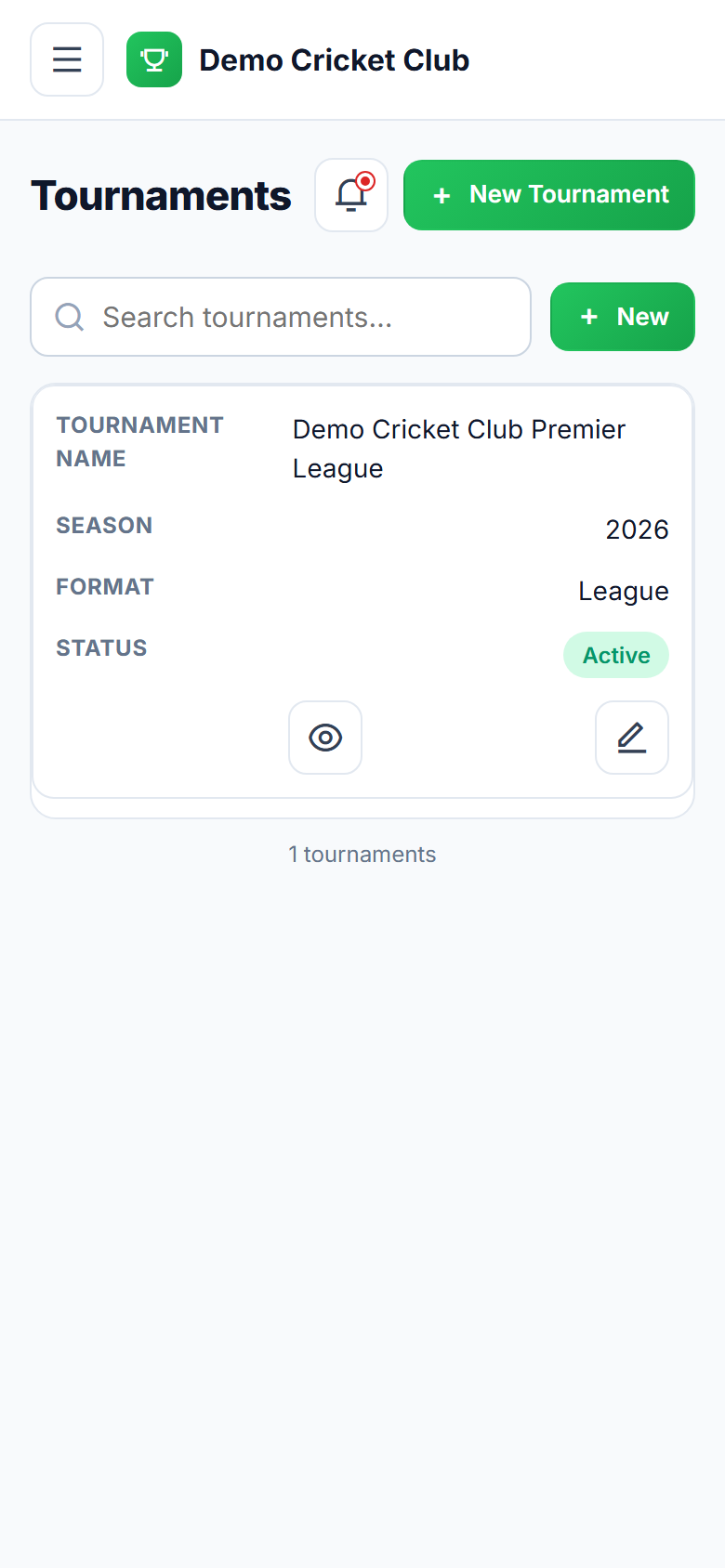 Cricket Scoring & Tournament Management Software screenshot