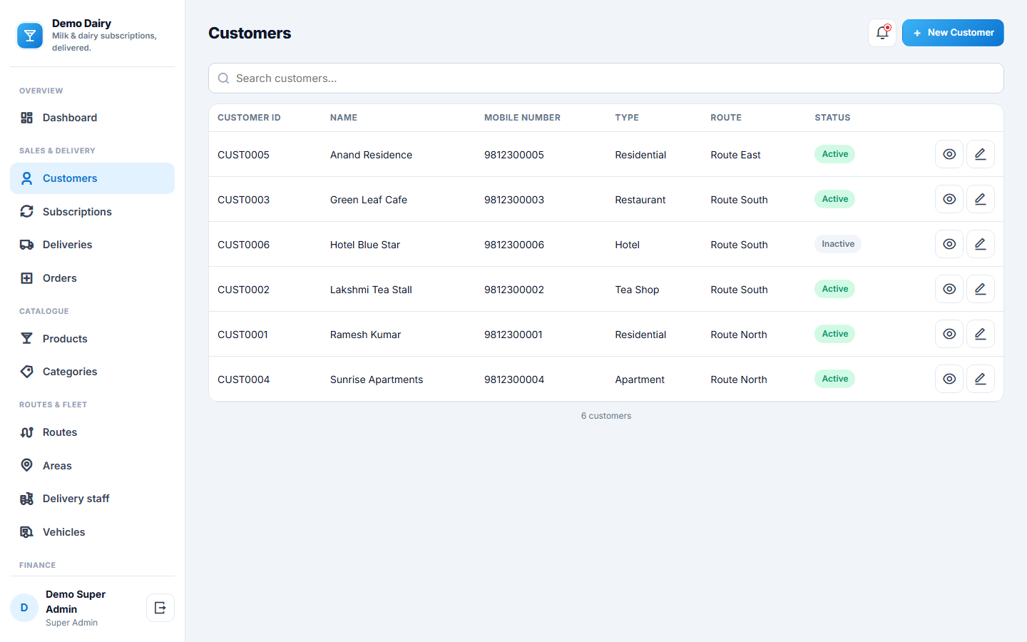 Milk & Dairy Subscription, Delivery and Billing Software screenshot