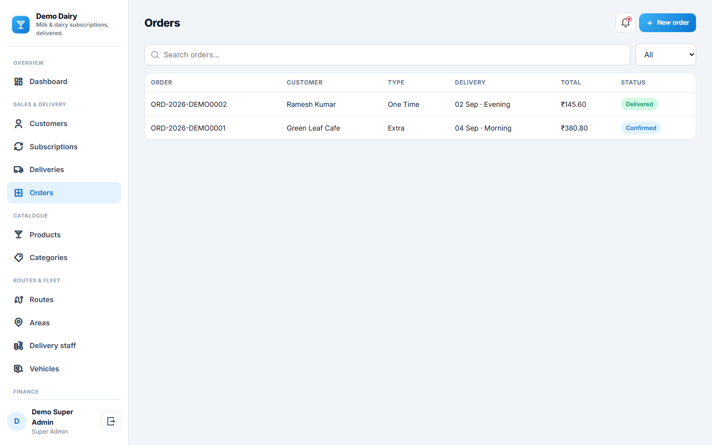 Milk & Dairy Subscription, Delivery and Billing Software screenshot