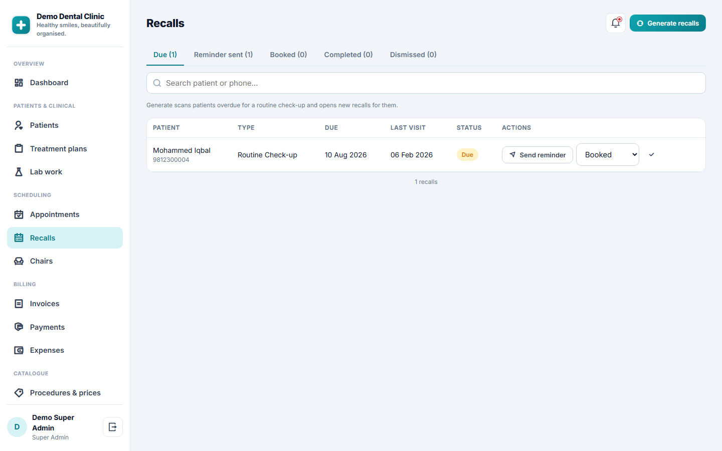 Dental Clinic Management Software screenshot
