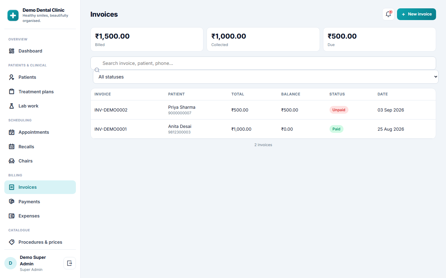 Dental Clinic Management Software screenshot