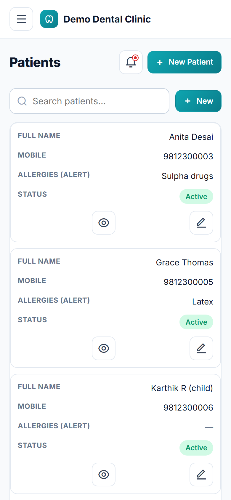 Dental Clinic Management Software screenshot