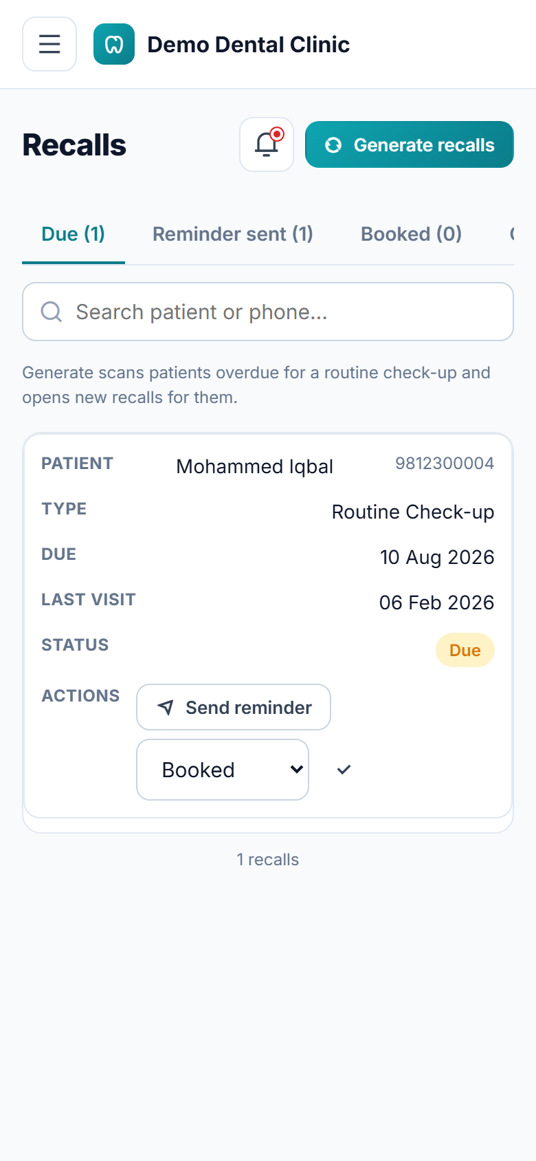 Dental Clinic Management Software screenshot