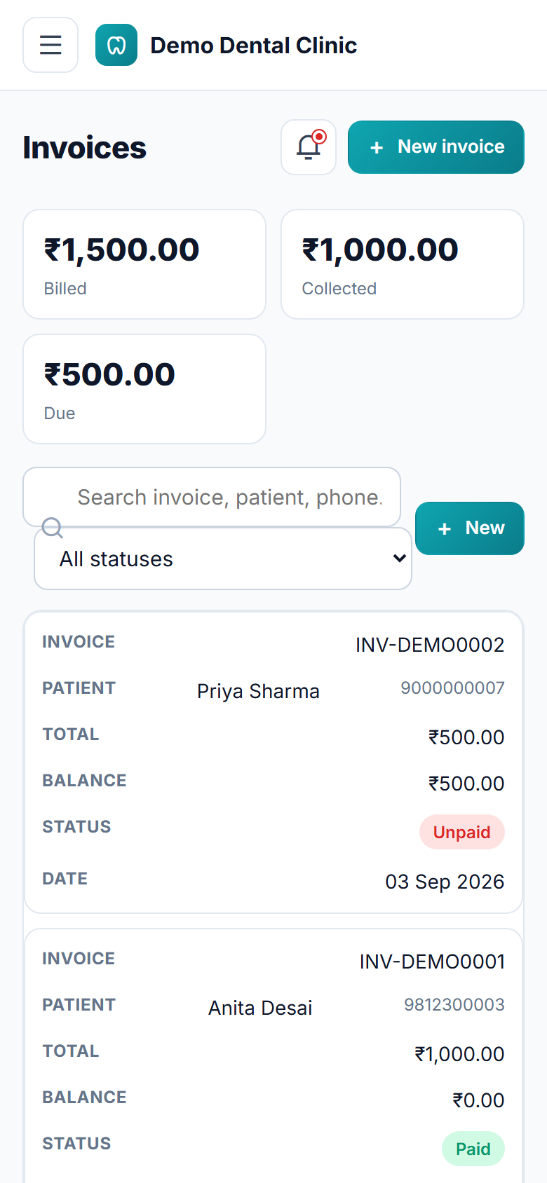 Dental Clinic Management Software screenshot