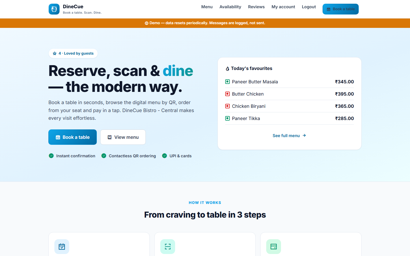 DineCue screenshot