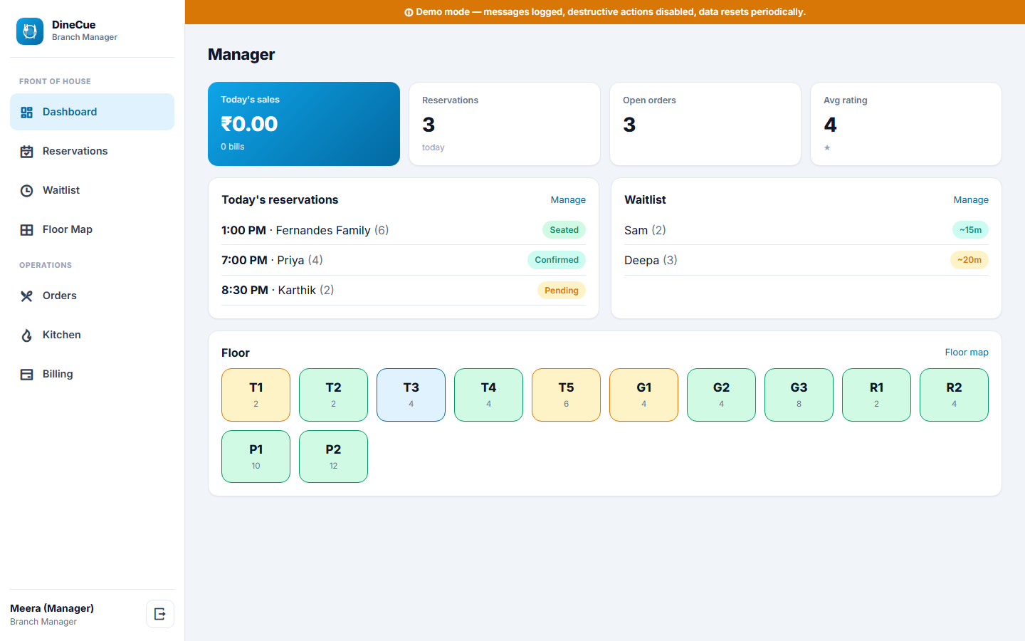 DineCue screenshot