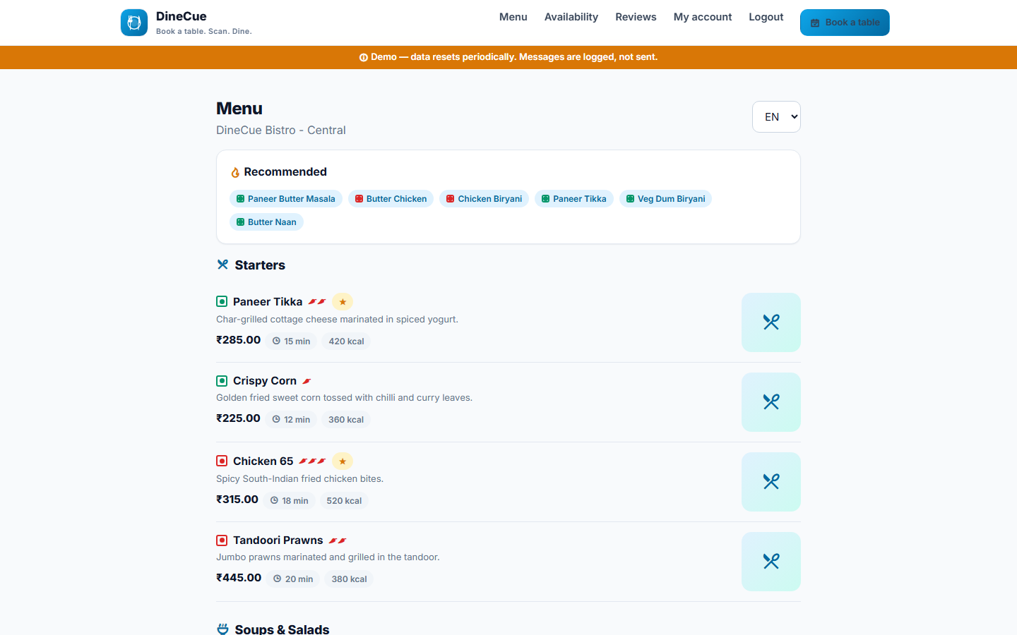 DineCue screenshot