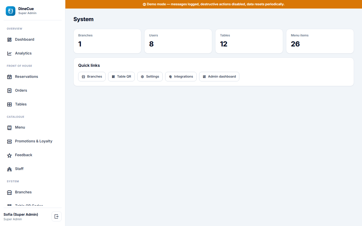 DineCue screenshot