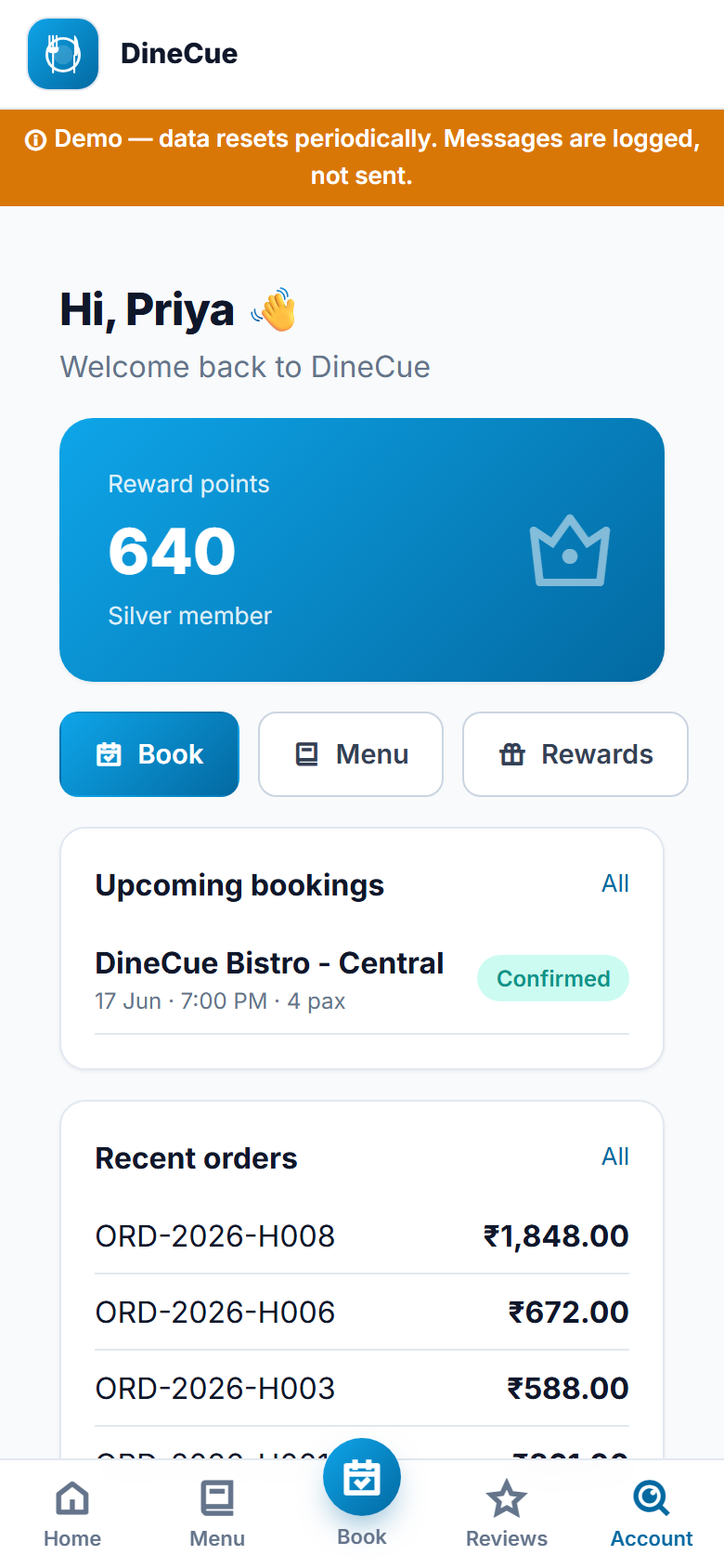 DineCue screenshot