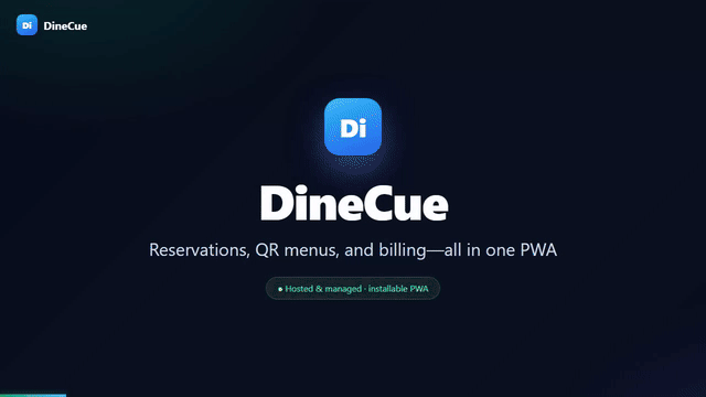 DineCue animated preview