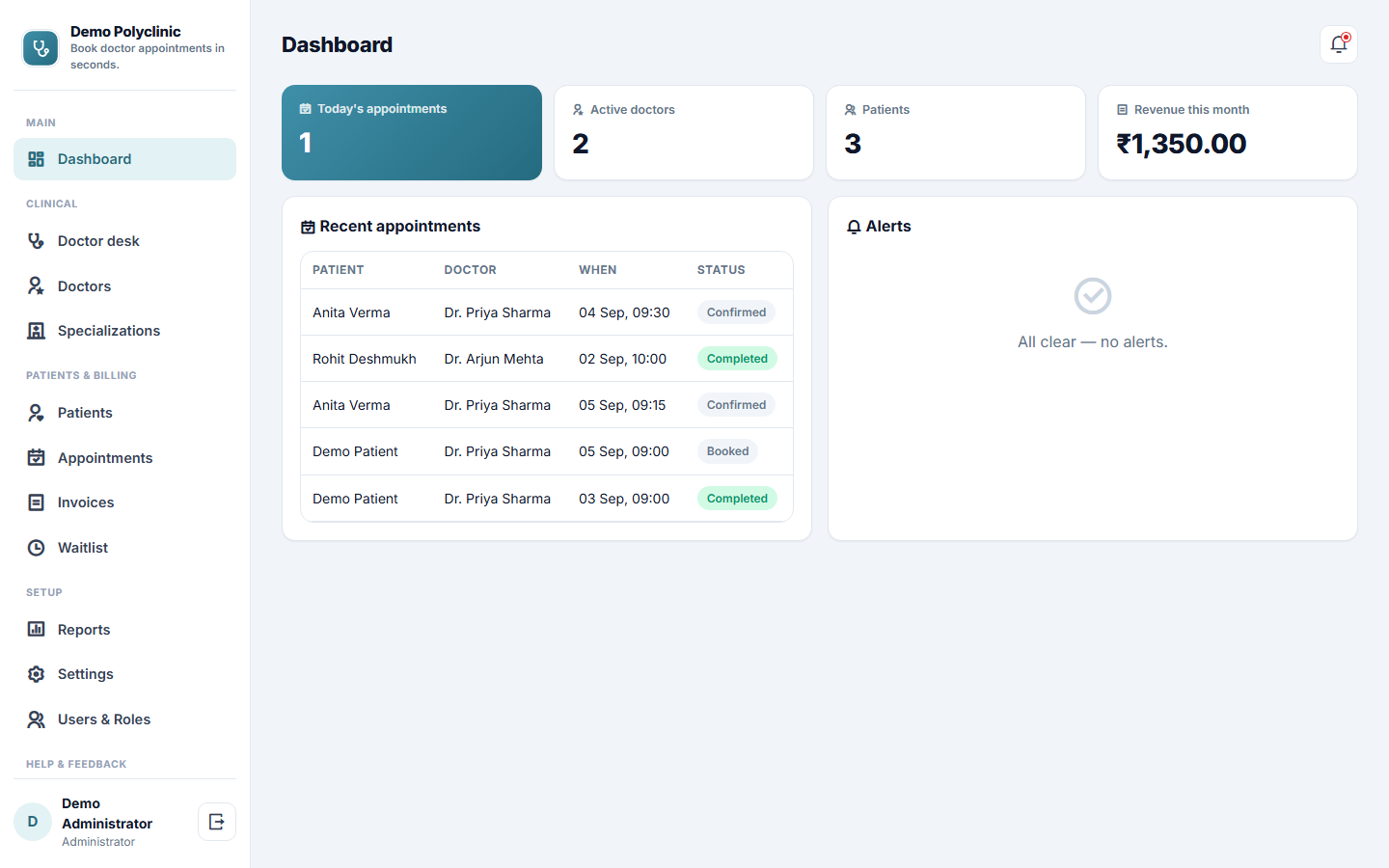 Doctor Appointment Booking Software screenshot