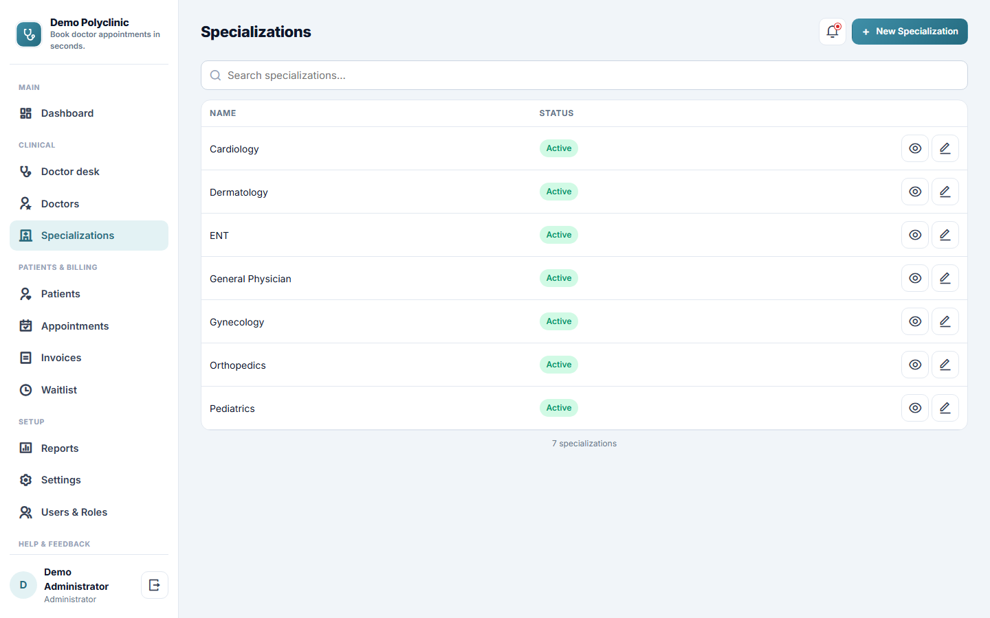 Doctor Appointment Booking Software screenshot