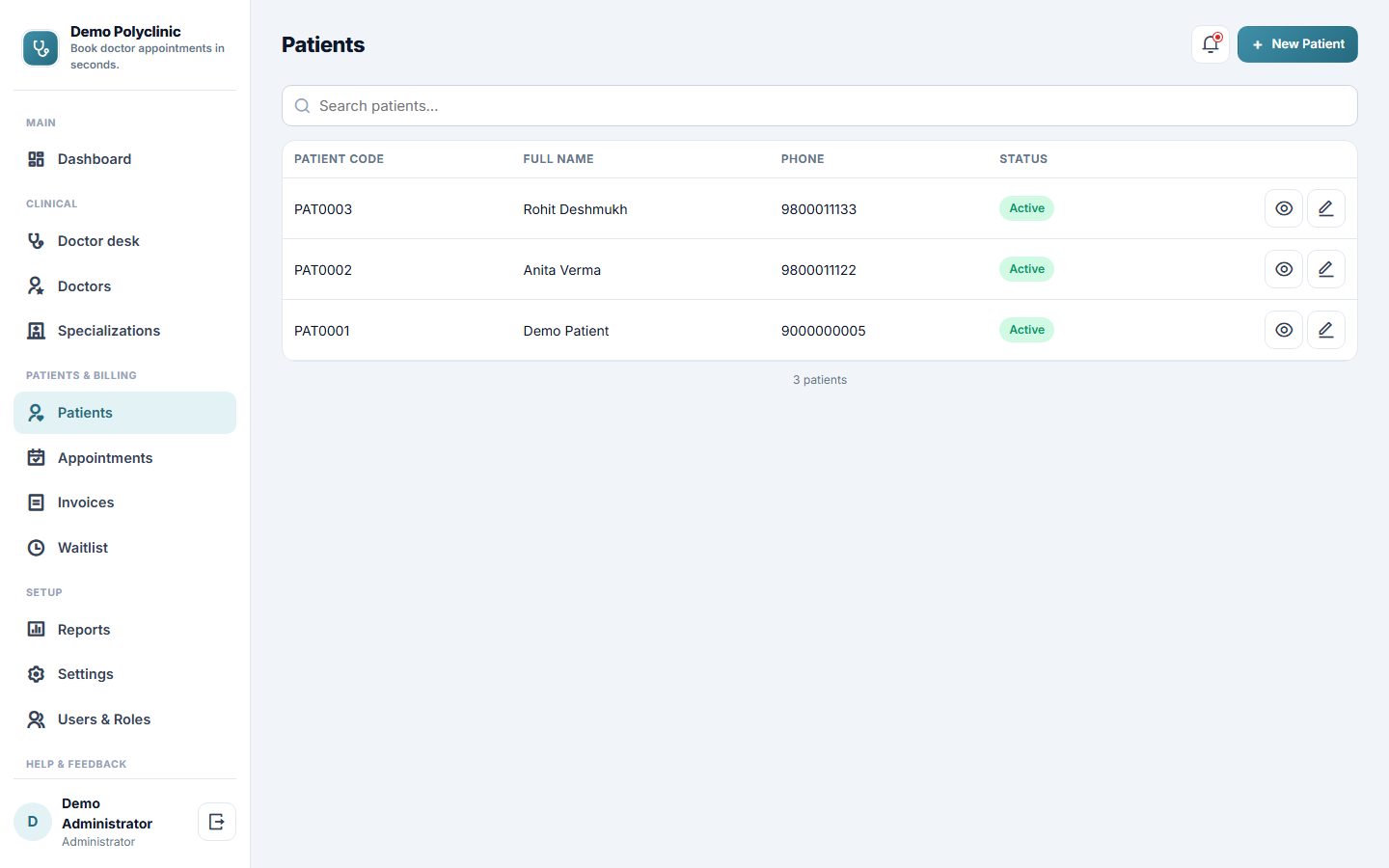 Doctor Appointment Booking Software screenshot