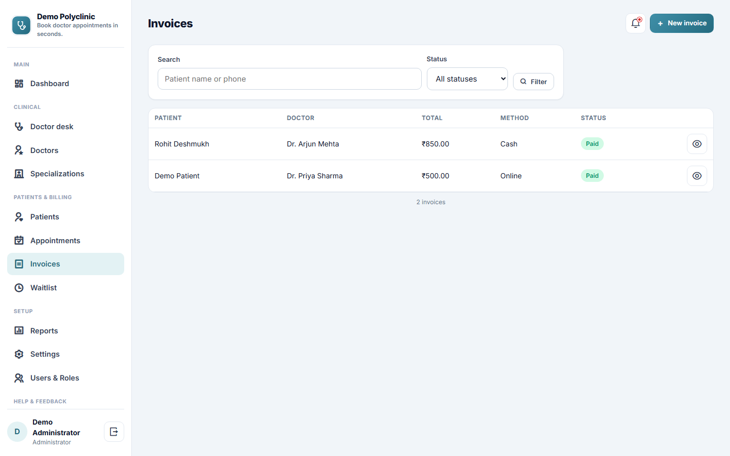 Doctor Appointment Booking Software screenshot