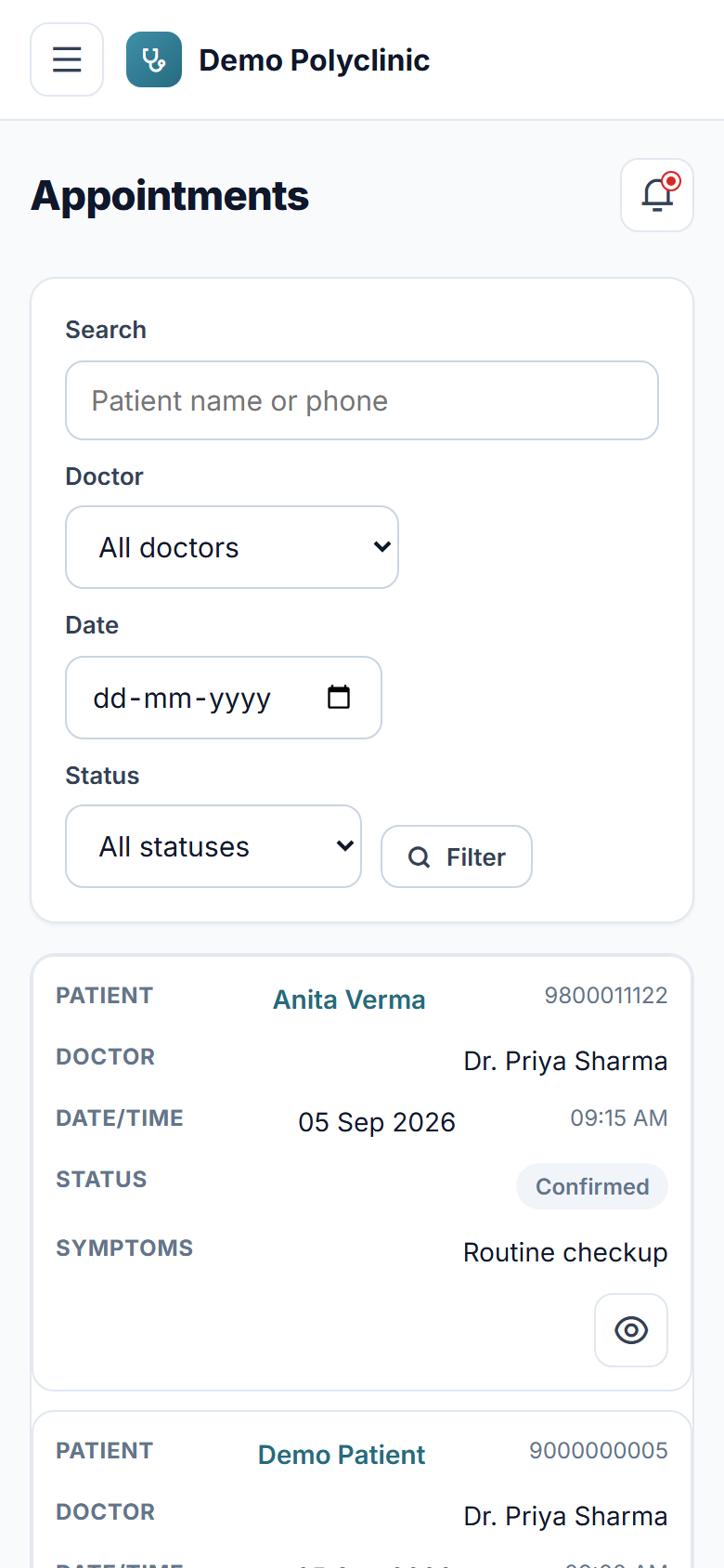 Doctor Appointment Booking Software screenshot