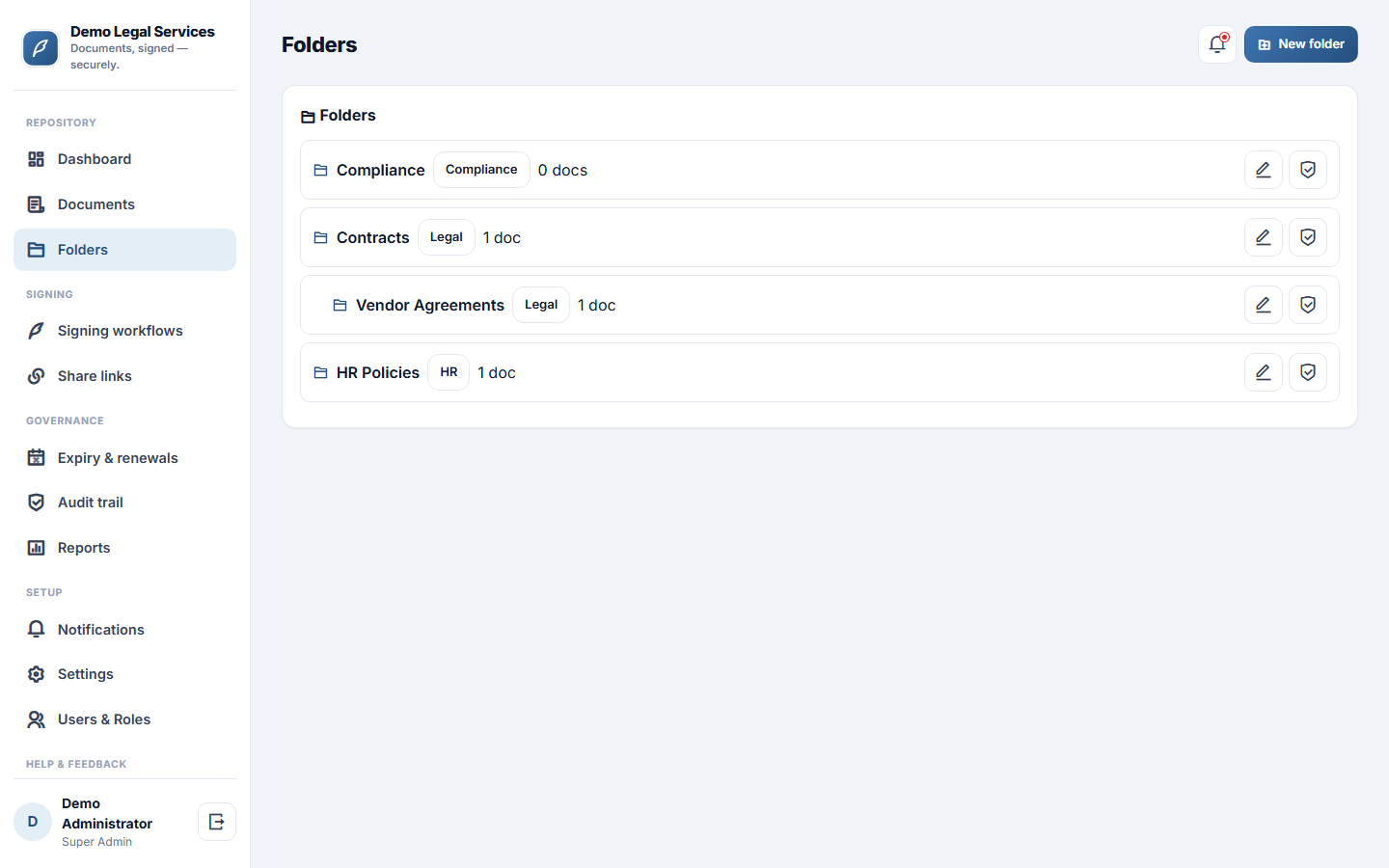 Document Management & E-Signature Software screenshot
