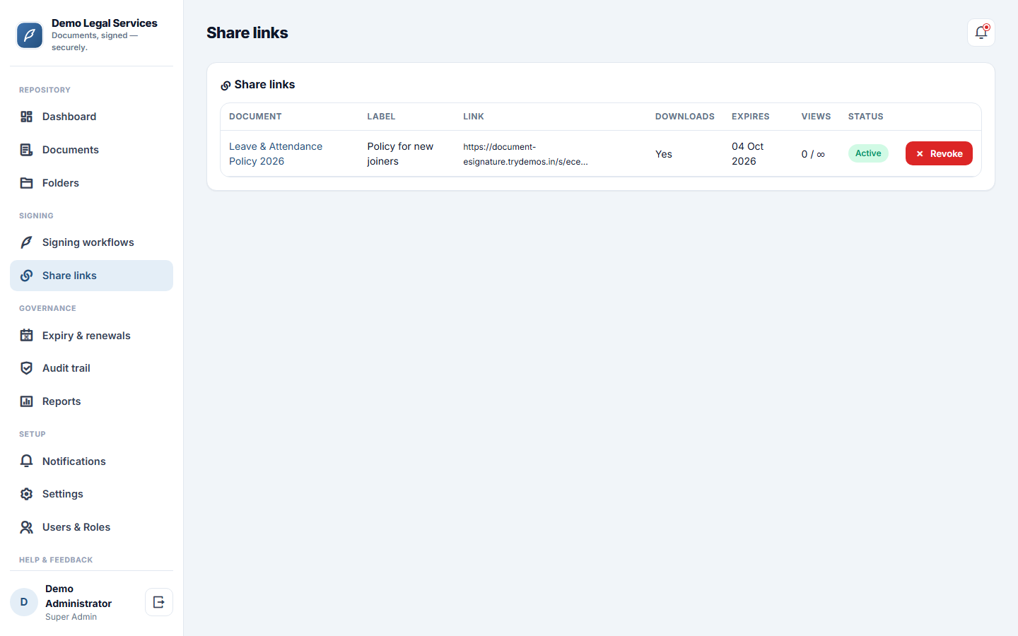 Document Management & E-Signature Software screenshot