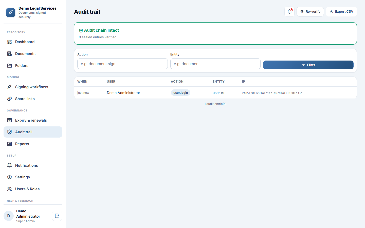 Document Management & E-Signature Software screenshot