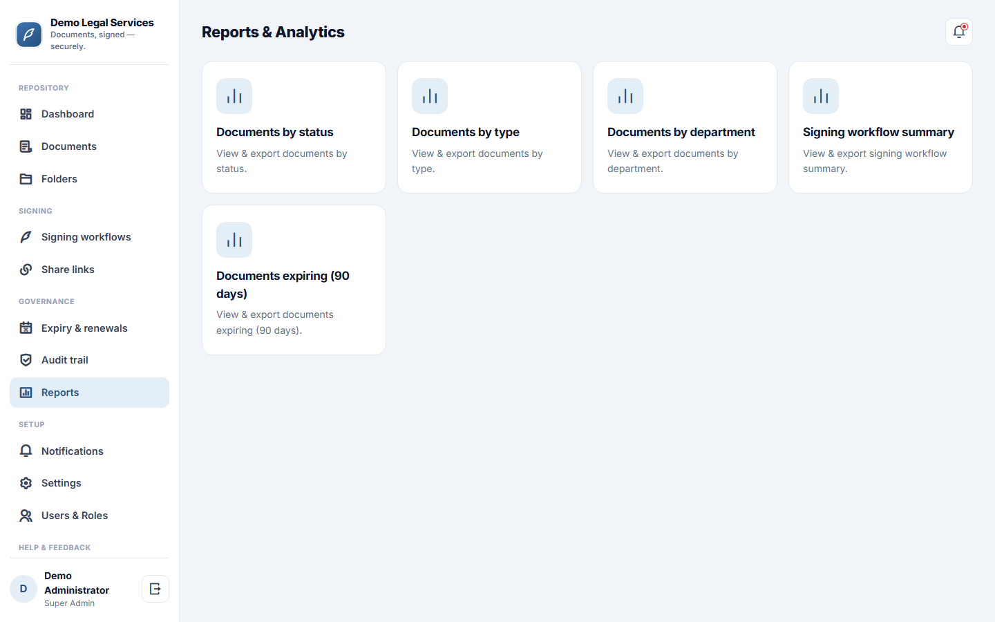 Document Management & E-Signature Software screenshot
