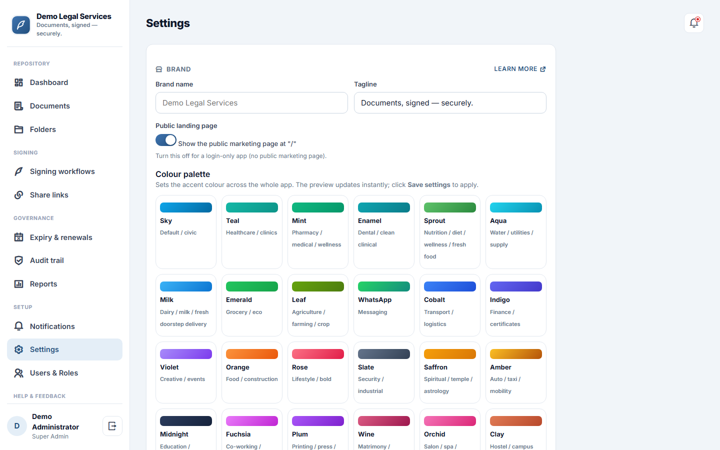 Document Management & E-Signature Software screenshot