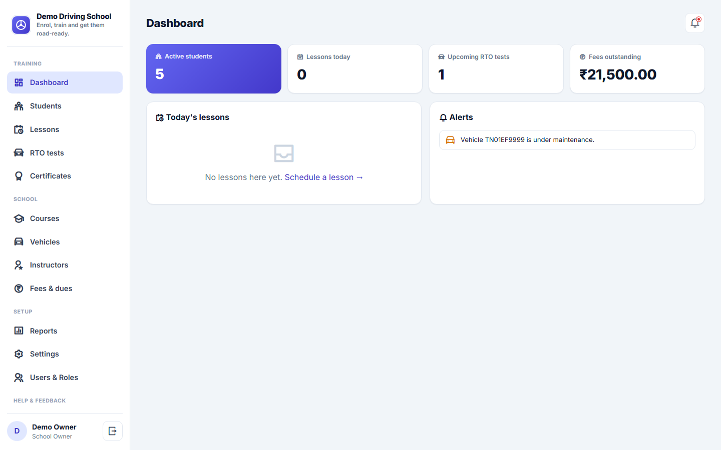 Driving School Management Software screenshot