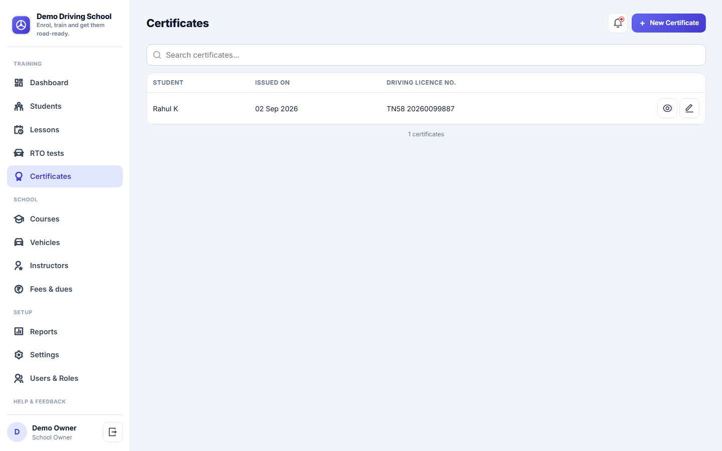 Driving School Management Software screenshot