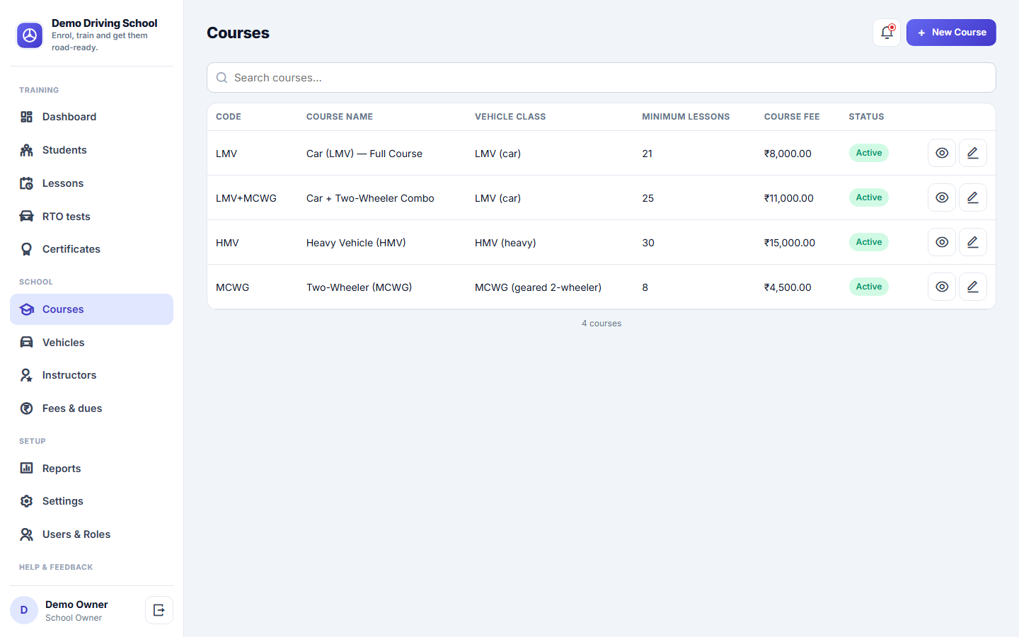 Driving School Management Software screenshot